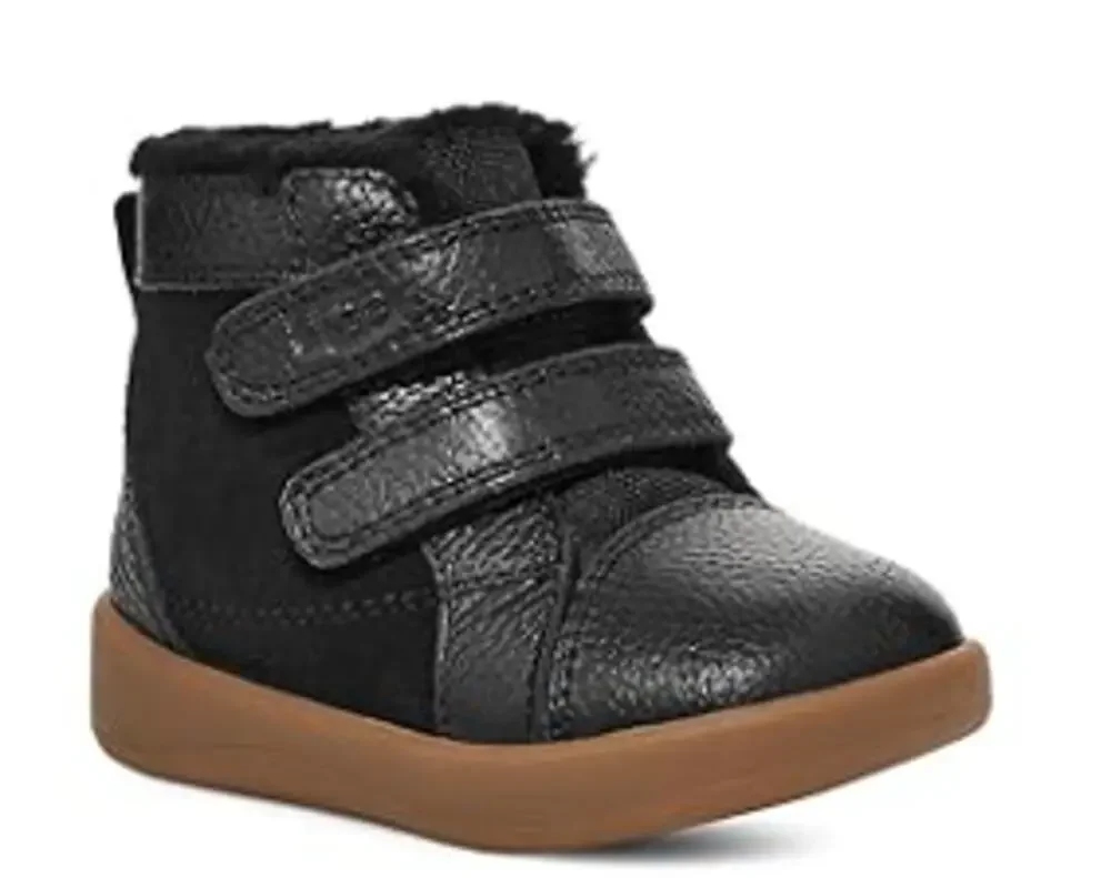 UGG Baby Rennon ll Boots US 0/1 XS Black Suede Leather NIB
